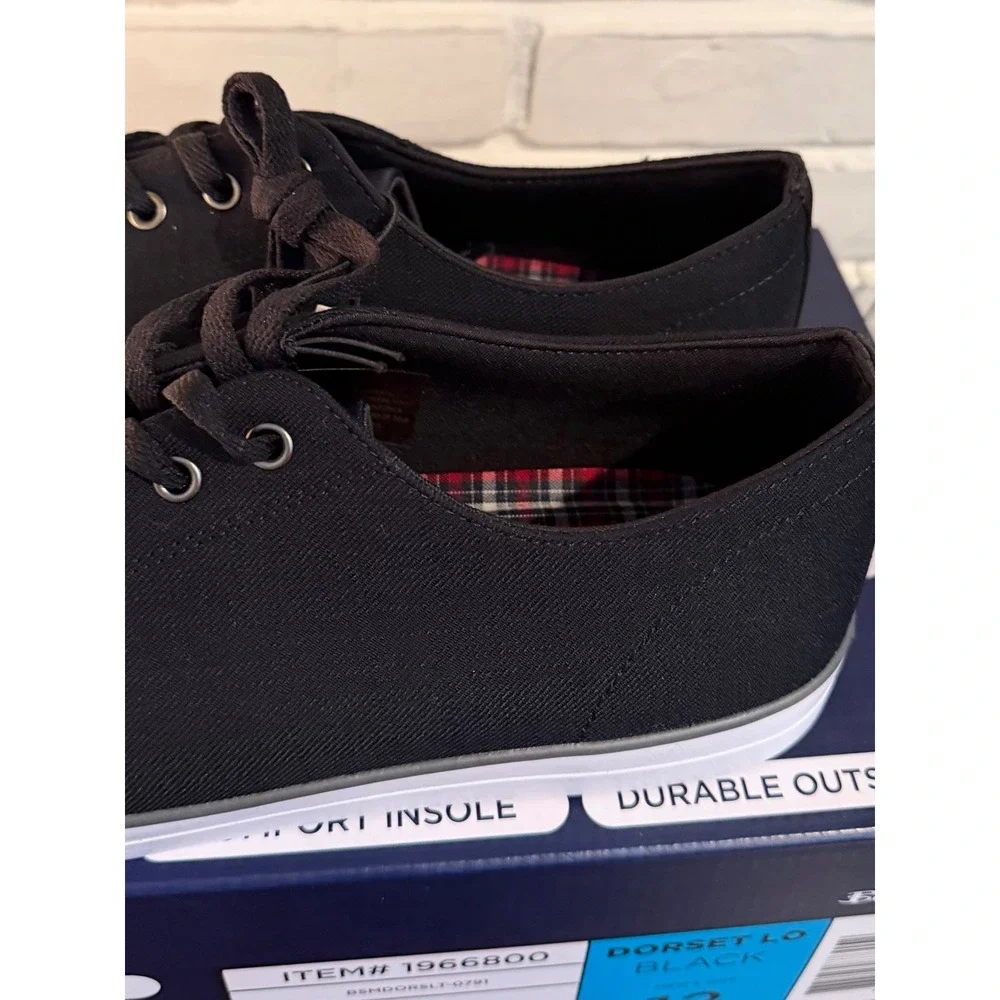 NWT Ben Sherman Mens Dorset Lo Black Canvas Sneakers Memory Foam •12• Streetwear